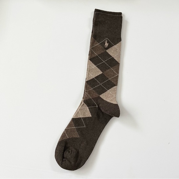 NEW Ralph Lauren long brown argyle socks - Picture 10 of 14